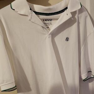 Izod White Polo with Green Trim